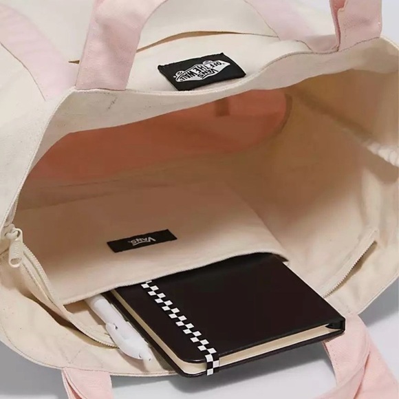 Vans Tote Bag in Cream and Pink - Picture 2 of 3